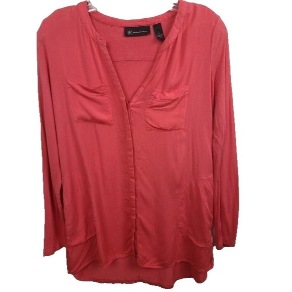 INC International‎ Concepts Womens Top Size Small Pink Long Sleeve Casual Preppy